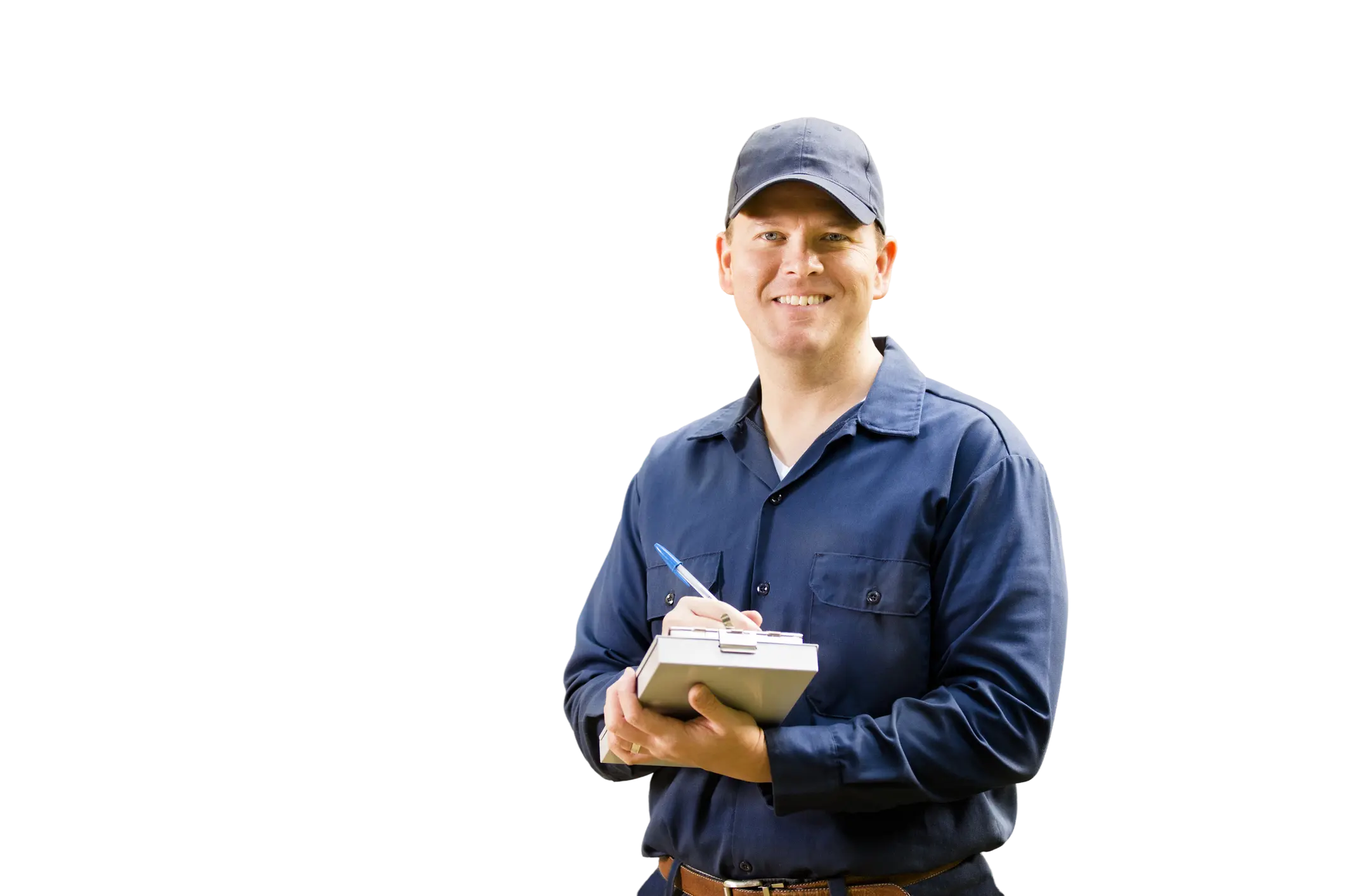Carr Air Conditioning technician holding a clipboard