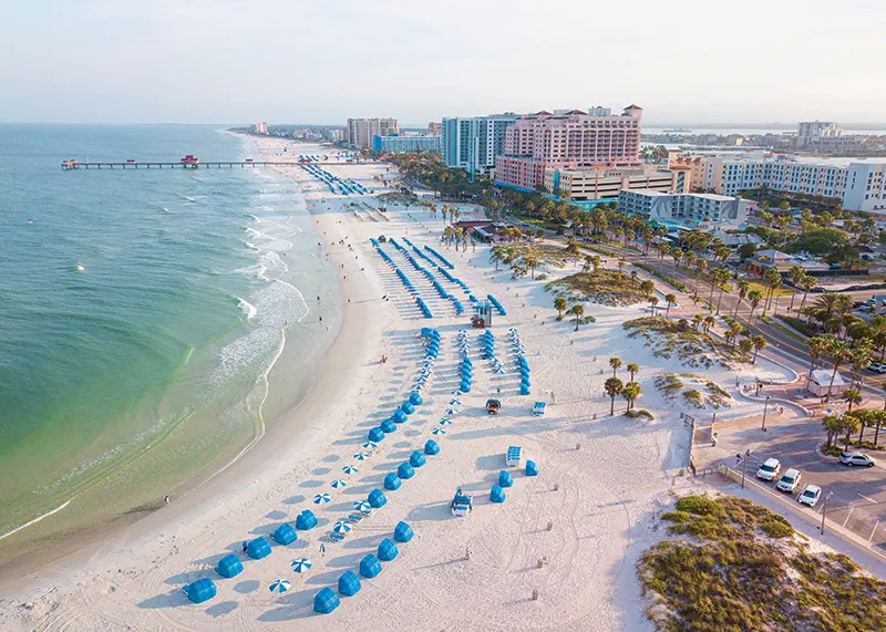Aerial view of the Clearwater coastline